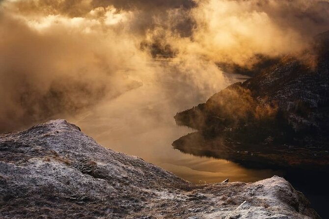 Fjord Hiking - Public tour - The summit break: Norwegian snack, coffee, and that long look at the water