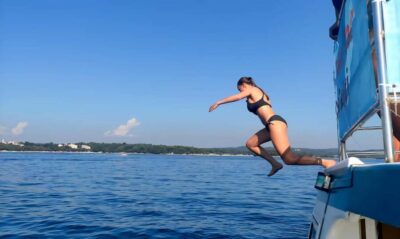 Funtana: Lim Fjord Cruise to Pirate’s Cave with Snorkeling - Marina Funtana meeting: find Andrea and board the turquoise boat