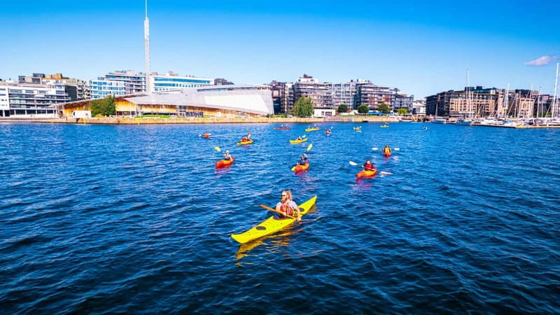 Oslo Sea Kayak Tour “Fjord City” - Getting on the water at Tjuvholmen, right by central Oslo